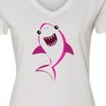 thumbnail image 4 of Inktastic Cute Shark, Little Shark, Pink Shark, Sea Animal Women's V-Neck T-Shirt, 4 of 5