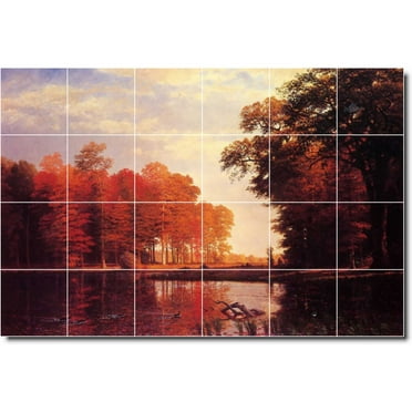 Ceramic Tile Mural-Albert Bierstadt Landscapes Painting 4. 25.5" w x 17" h using (24) 4.25 x 4.25 ceramic tiles