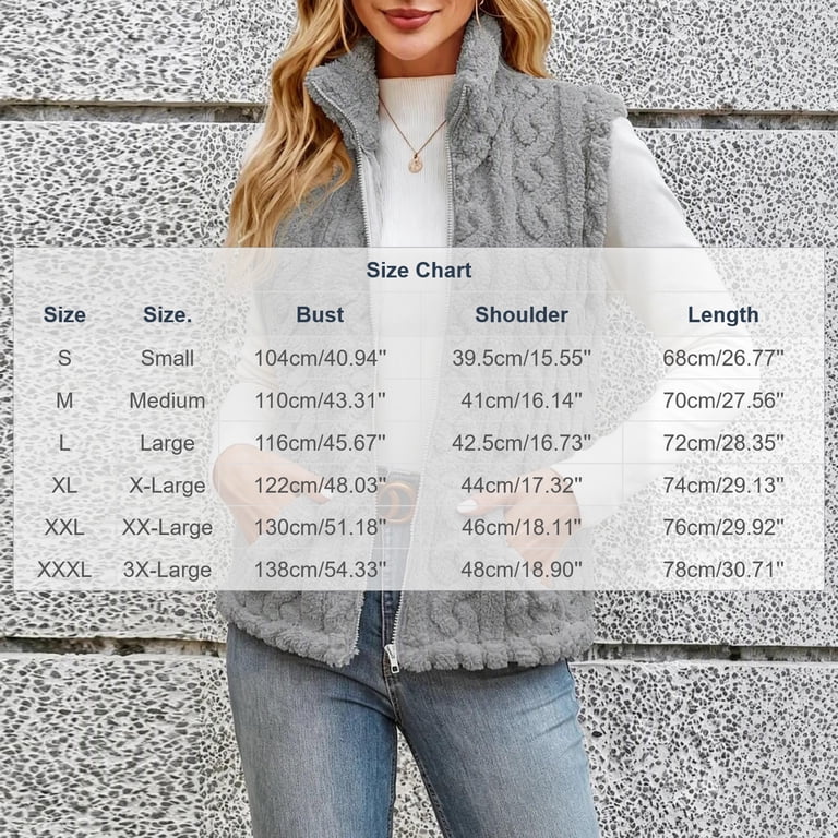 TEAJOPSUU Women's Cable Knit Vests Zip up Sleeveless Stand Collar Fuzzy ...
