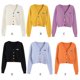 thumbnail image 5 of Minnieouse Mujer Camisa de punto Suelta Retro Manga larga Botón Suéter Otoño Abrigo Prendas para la parte del cuerpo Amarillo, 5 of 6