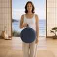 thumbnail image 5 of Node Fitness Zafu Meditation Cushion, 15" Round Buckwheat Yoga Pillow with Organic Cotton Cover - Blue, 5 of 7