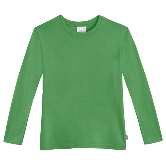 Made in USA Boys Soft Cotton Jersey Long Sleeve Tee | Elf Green