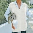 thumbnail image 4 of Pull-over en Tricot pour Femmes Gilets Femmes Pull-Over Crop V Cou JK Uniforme Pull-Over Tops, 4 of 7