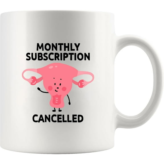 Monthly Subscription Cancelled Recovery Gifts For Women Hysterectomy Surgery Get Well Mugs For Mom Sister Aunt Friend Uterus Ceramic Mug 11 oz White