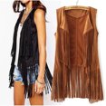 thumbnail image 1 of AYYUFE Women Autumn Fashion Suedette Sleeveless Tassel Fringed Jacket Vest Waistcoat, 1 of 5