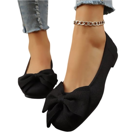 longantii Women's Walking Shoes Casual Dress Ballet Flats Tennis Slip On Sneakers Lightweight Comfortable Fashion Shoes for Women Black