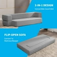thumbnail image 3 of MUZZ 8.6-Inch Floor Sofa Bed Queen Size, Convertible Folding Sofa Bed, Sleeper Couch Bed with Memory Foam Mattress for Living Room(Light Grey), 3 of 7