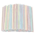 thumbnail image 1 of 500pcs Plastic Drinking Straws 8 Inches Long Aed Striped Flexible Bendable Disposable Straws, 1 of 5