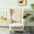 thumbnail image 3 of Eurhowing Stretch Wingback Chair Slipcover, 2-Piece Jacquard Armchair Cover with Cushion Cover, Washable Non-Slip Wingchair Protector for Living Room Bedroom, Off-White, 3 of 8