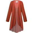 thumbnail image 1 of Women Plus size 3x Extra Tall Cascading Cardigan Molten Mandarin Knit Sweater Flowy Drape Duster Sweater, 1 of 4