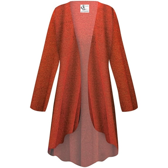 Women Medium Extra Tall Cascading Cardigan Molten Mandarin Knit Sweater Flowy Drape Duster Sweater