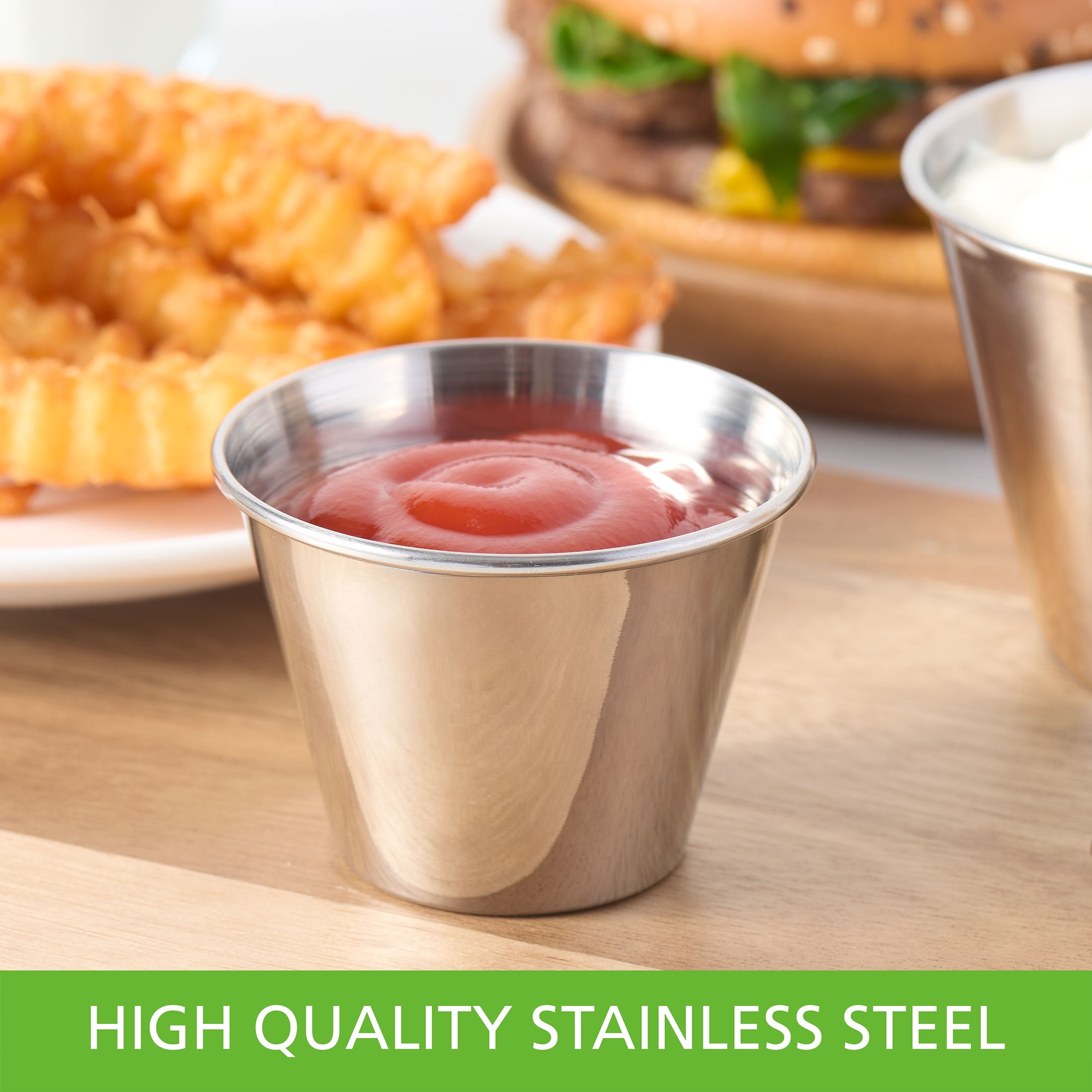 Mainstays Kitchen 3 oz Stainless Steel Condiment Cup, Stainless Steel Finish