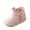 Pink, variant on Toddler Faux Fu?? Lined Light Up Booties Cute Cartoon Bear Wide Toe Winter Warm Snow Boots Insulated Ankle Boots
