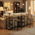 thumbnail image 3 of EDTara 3-Piece 36" Bar Table Set, Counter Height Dining Table With Shelves and Stools for Studio or Small Kitchen, 3 of 7