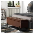 thumbnail image 5 of Storage Ottoman 40" Wide, Faux Leather Ottoman with Legs, Rectangular Storage Bench for Living Room, Bedroom, Entryway - Brown Footrest, Seat & Organizer, 5 of 5