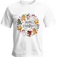 thumbnail image 1 of Mens T Shirts Merry Christmas Tree Snowman Short Sleeve Casual Men's Tee Tops Graphic T-Shirts for Teen Boys/Men, 1 of 8