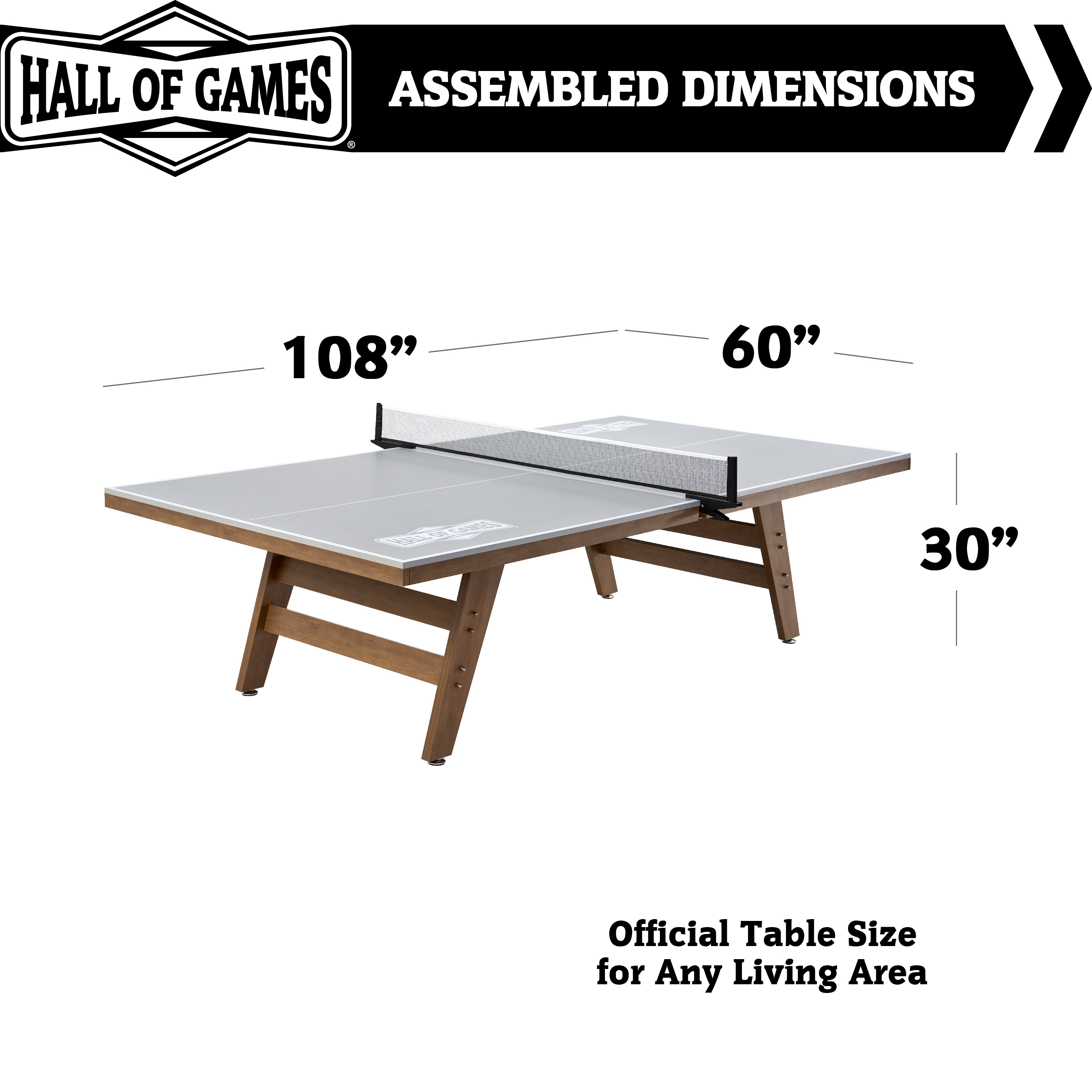 Hall of Games Regulation Size Indoor Table Tennis Table, 19mm Thick - image 3 of 9