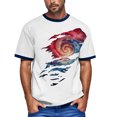 thumbnail image 2 of Men's Fashionable Independence Day Graphic Tee, Round Neck Short Sleeve Shirt with Soft Jersey Fabric ,Light Blue 2XL, 2 of 5