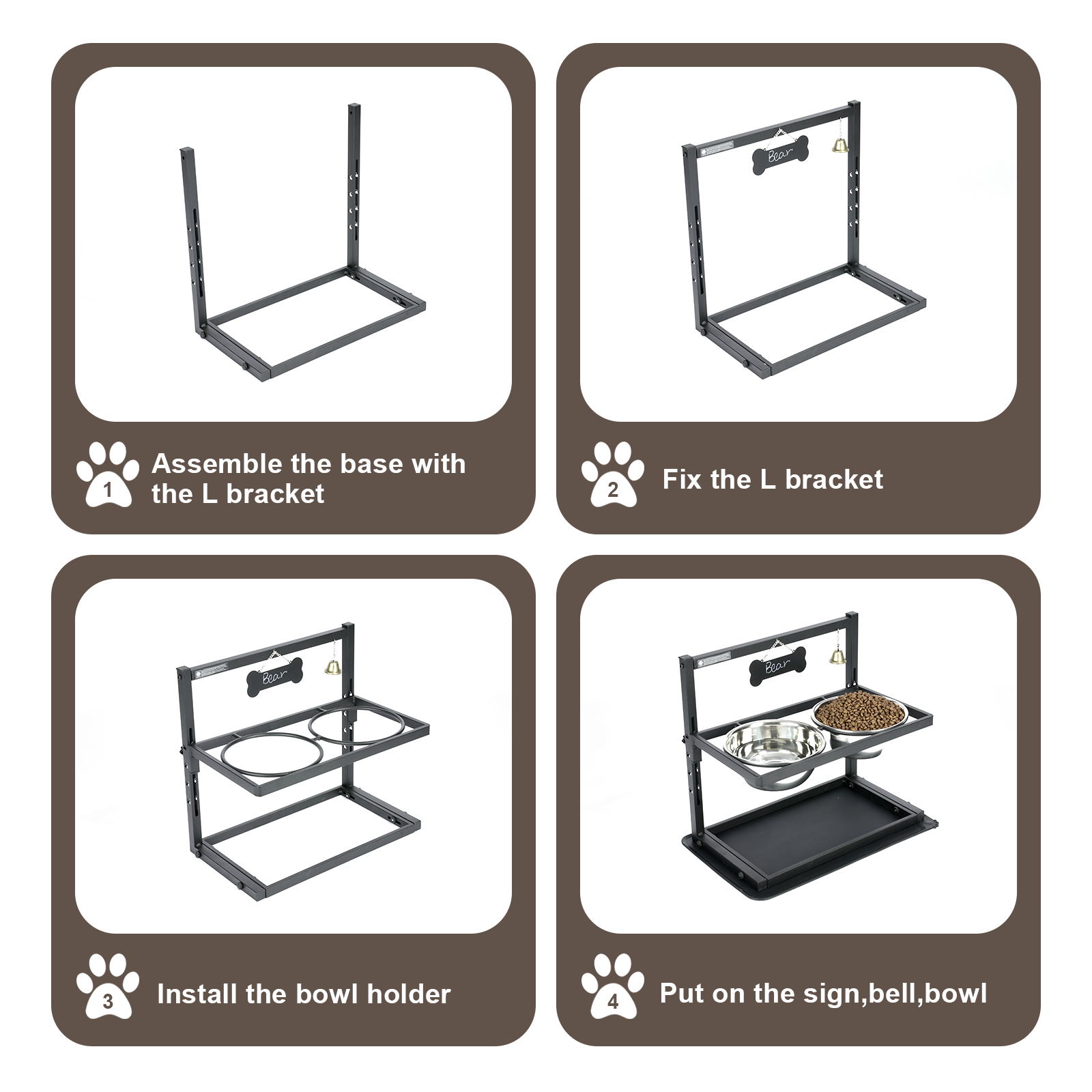 SHAINFUN Elevated Slow Feeder Dog Bowls, Adjustable Height photo 5