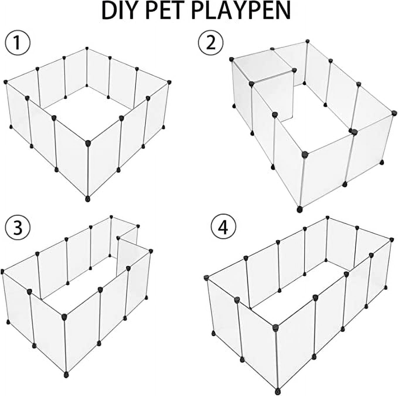 Gzxs Pet Plastic Playpen,Rabbit Panels,Small Animals Portable Yard Fence Rabbits DIY Outdoor & Indoor Fences,Kitten Breeding Crate for Hamster,Bunny,Puppy,Hedgehogs,Guinea Pig(12 Pcs)