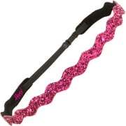 Hipsy Women's Adjustable No Slip Wave Bling Glitter Headband (Hot Pink)