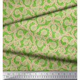 thumbnail image 3 of Soimoi Poly Georgette Fabric Artistic Leaves Printed Fabric 1 Yard 52 Inch Wide, 3 of 5