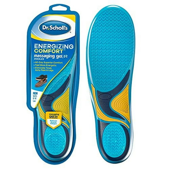 Dr. Schollâ€™s Comfort and Energy Massaging Gel Insoles, Menâ€™s Size 8-14, 1 Pair