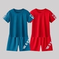 thumbnail image 4 of hengsof 2PC Toddler Boys Clothes Mesh Athletic Summer Short Sleeve T-Shirt and Shorts Kids Outfit Set Loose Casual Wear 3-14 Year, 4 of 4
