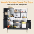 thumbnail image 5 of AILEEKISS Wood Kids Play Kitchen, Pretend Toy Kitchen Playset for Children with Sounds, Black, 5 of 10