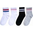 thumbnail image 6 of CoCoMangos Retro Striped Athletic Socks for Women Casual Cotton Ankle Socks Women 4 Pairs, 6 of 7