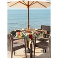 thumbnail image 3 of Outdoor Tablecloth with Umbrella Hole for Patio/Picnic/Party/Camping, Rooster Floral Waterproof Table Cloth Square Cover Washable, Farmhouse Spring Flowers Butterflies (60"x 60"), 3 of 8
