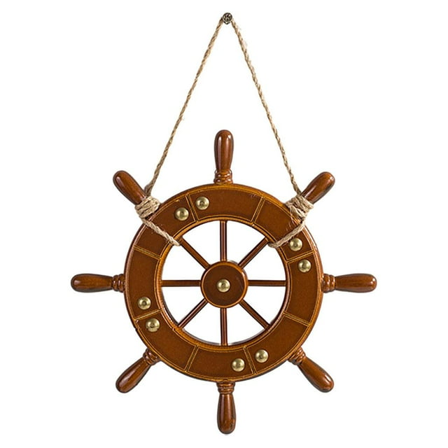 Timón hecho de Sea Life tema náutico hogar habitación pared adorno colgante decoración Sea Life decoración náutica para hogar 23cm SM SunniMix Timón de barco colgante