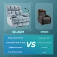 thumbnail image 6 of Alwalue Manual Oversized Recliner Chair Velvet Reclining Chairs Soft Overstuffed Arms and Back for Home Theater Living Room Bedroom - Light Blue, 6 of 8
