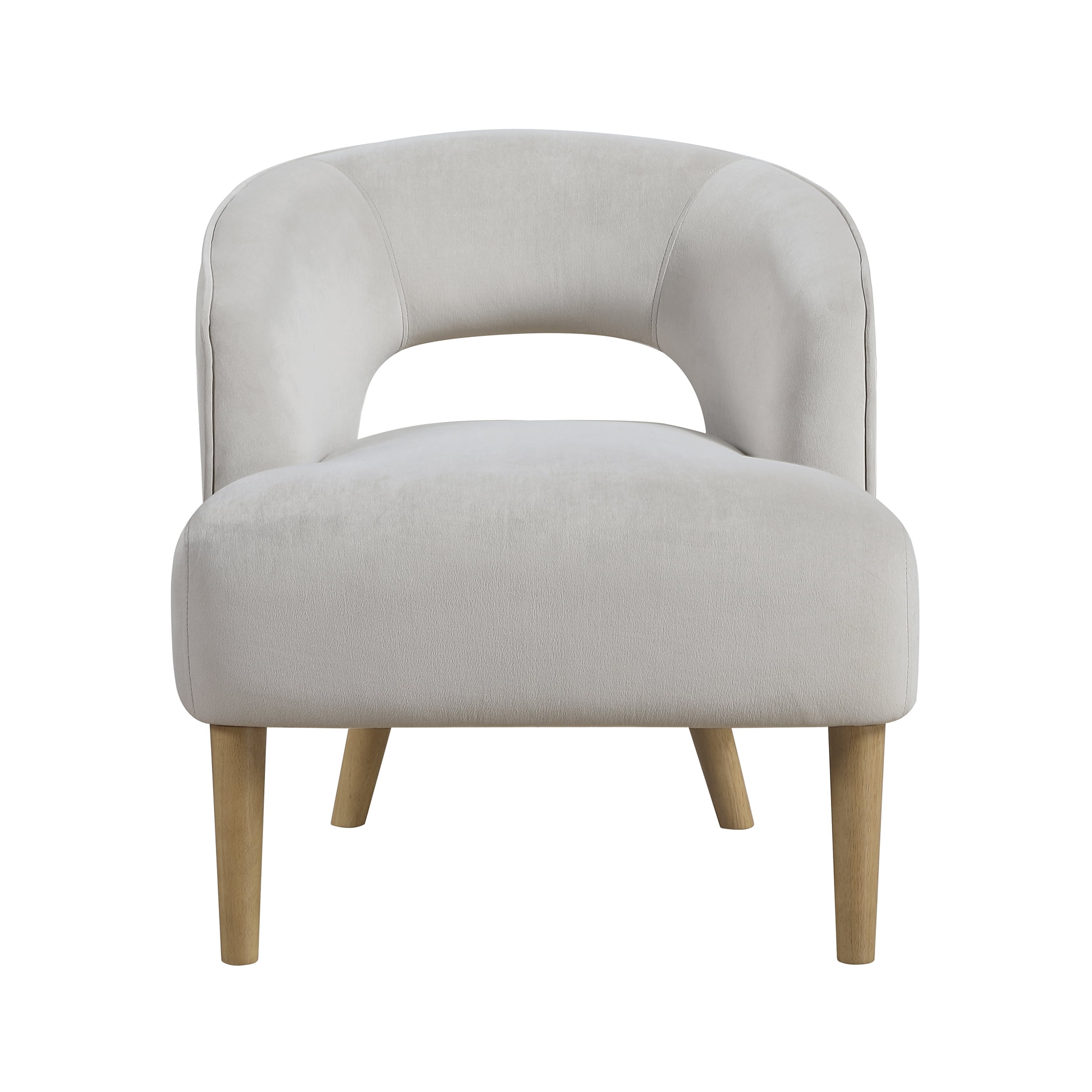 OakvillePark Mirawood Velvet Barrel Accent Chair, Gray