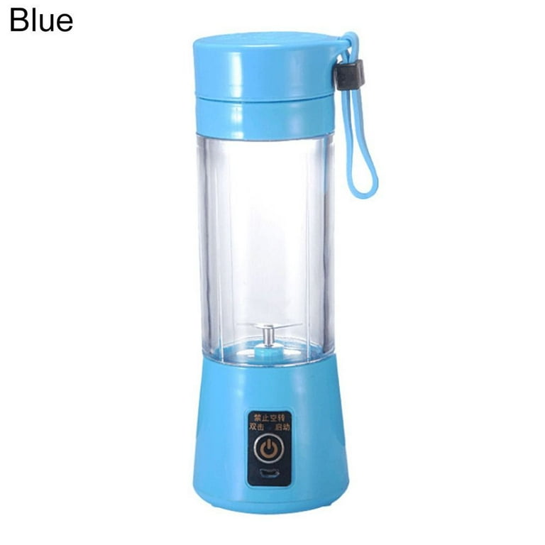 Small Whirlwind Shaker Bottle Portable Fruit mixer Blender USB Fruit Juicer  380ml 2 Blades Juice cup BLUE