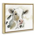 thumbnail image 4 of Stupell Industries Soft Watercolor Cow Animals & Insects Painting Gold Floater Framed Canvas Art Print Wall Art, 21 x 17, 4 of 10