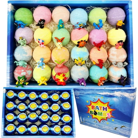 Purelis Kids 24 Natural Bath Bombs And Toys Gift Set