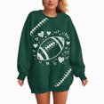 thumbnail image 2 of Towmus Women's 2025 Autumn Winter Casual Rugby and Love Printed Crewneck Long Sleeve Sweatshirt Loose Pullover Tops, 2 of 6