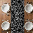 thumbnail image 4 of Black and White Floral Short Table Runner 48 Inches Long,Modern Oil Painting Abstract Art Cotton Linen Table Runners Dresser Scarves,Tabletop Scarf Furniture Cover for Home Dinner Party Decor 13"x48", 4 of 8