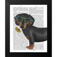 thumbnail image 2 of Fab Funky 12x14 Black Modern Framed Museum Art Print Titled - Dachshund Flower Glasses, 2 of 5