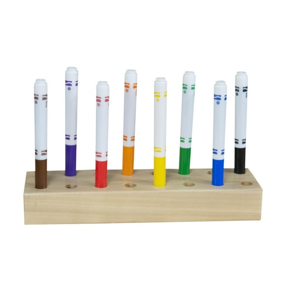 Wood Designs Wooden Marker Stand, Durable Desk Organizer Stand Holds 16 Markers