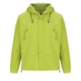 thumbnail image 4 of Wyobmus Unisex Windbreaker Jackets Loose Long Sleeve Solid Hooded Shirt Casual Outdoor Cargo Coat Green, 4 of 4
