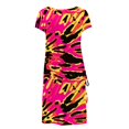 thumbnail image 5 of Vestido con cordón estampado de cuello redondo y manga corta de verano para mujer Pompotops ghjkhdj12339, 5 of 5
