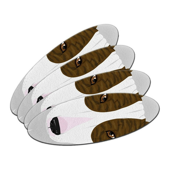 Bull Terrier Brindle - Dog Pet Double-Sided Oval Nail File Emery Board 4 Pack