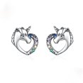 thumbnail image 1 of Pendientes de unicornio de plata de ley S925 LingWen 1327533403047, 1 of 1