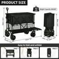 thumbnail image 5 of Dextrus Collapsible Double Decker Wagon, Beach Cart Large Capacity 460LBS, 52" Extra Long Heavy Duty Folding Wagon Portable, Collapsible Wagon for Outdoor,Sports, Shopping, Camping, 5 of 11