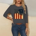 thumbnail image 3 of Wo-Fusoul T-Shirt pour Femmes, Haut à Col Rond Imprimé à Manches Trois Quarts, Chemise Décontractée à Manches 3/4, 3 of 6