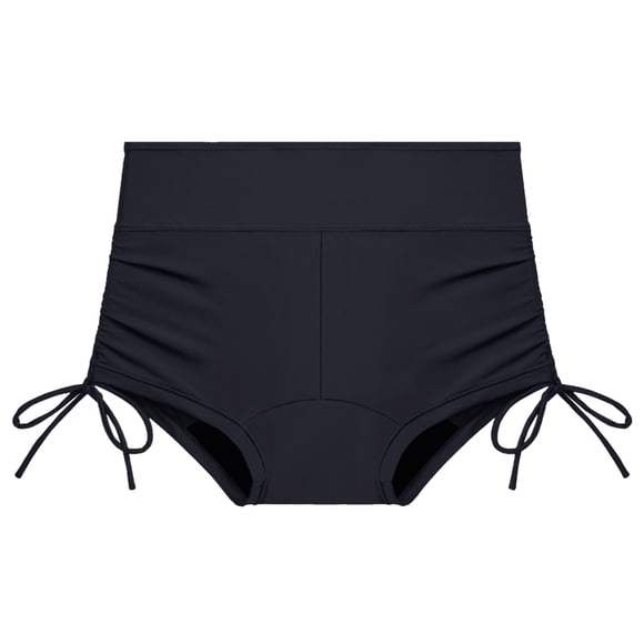 Women's Black Menstrual Swim Bottoms - Leakproof Sporty Underwear for Swimming and Water Activities