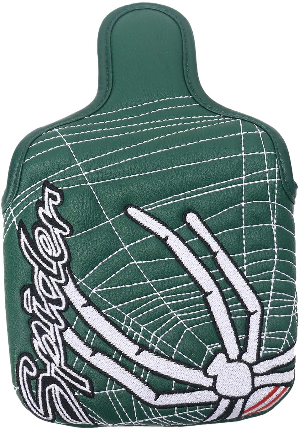 Golf Mallet Putter Head Cover Spider Embroidery Pattern Magnetic Synthetic Leather PU Headcover