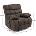 thumbnail image 6 of Pillow Tufted Design Massage Recliner with Side Pocket, Multifunctional Electric Power Chair with Wired Remote/ Side Pocket and Ajustable Level, Recliner Single Sofa Seat  for Bedroom, Brown, 6 of 7